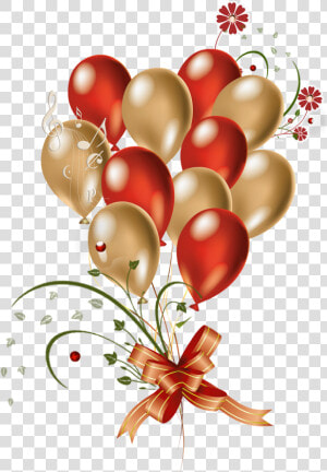 Fall Balloons Clip Art   Happy Birthday Red And Gold Balloons  HD Png Download