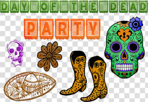 Day Of The Dead  Sugar Skulls  Boots  Papel Picado  HD Png Download