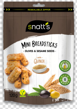 Snatts Mini Breadsticks Sesame Seeds amp  Olives W  HD Png Download