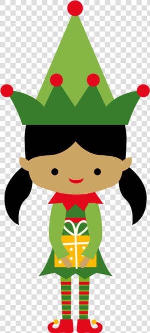 Green cartoon clip Character christmas Elf graphics costume   Girl Elf Clip Art  HD Png Download