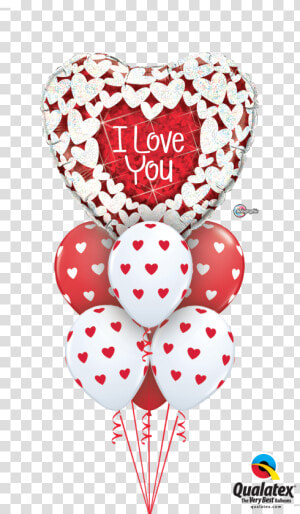 Glittering Hearts Love Balloon Bouquet   Glitter I Love U  HD Png Download