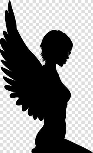 Woman With Wings Silhouette   Silhouette Of Woman With Wings  HD Png Download