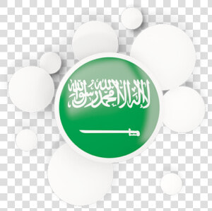 Round Flag With Circles   Saudi Arabia Flag  HD Png Download