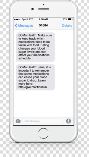 Diabetes Messages On Mobile Phone   Mobile Phone  HD Png Download