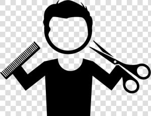 Hairdresser With Comb And Scissors  HD Png Download