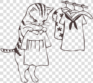 Clothes  Wardrobe  Choose  Cat  Girls  Foppery   Interesting Thing In Drawing  HD Png Download