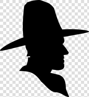 Cowboy Silhouette Clip Art   Cowboy Silhouette Profile  HD Png Download