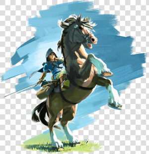 Breath Of The Wild Link On Horse  HD Png Download