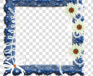 Moldura De Flores   Marco Para Fotos Png Azul  Transparent Png