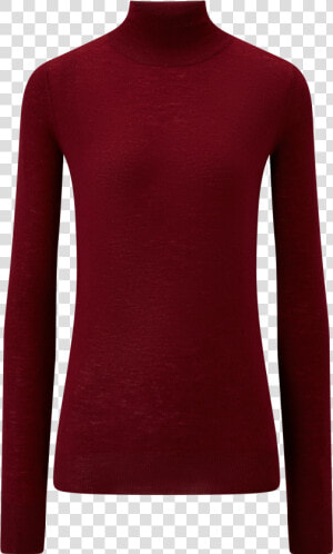 Joseph  High Neck Cashair Knit  In Garnet   Long sleeved T shirt  HD Png Download