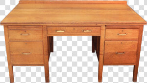 Oak Double Pedestal Writing Desk Transparent Image   Office Table Transparent Background  HD Png Download