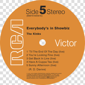 88875193561 Kinks Everybody S In Show Biz Labels R5   Rca Records  HD Png Download