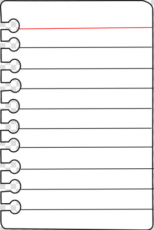 Notebook Paper Template   Png Download   Notebook Page Clipart Black And White  Transparent Png