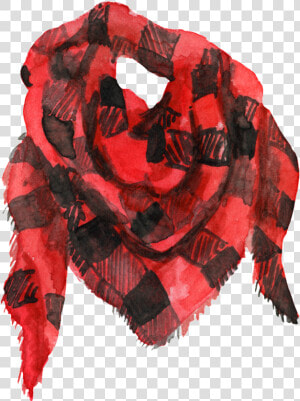 Hand Painted Red Plaid Scarf Png Transparent  Png Download