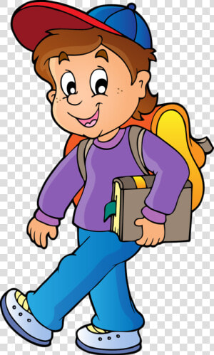 Study Clipart Study Timetable   Boy Walking To School Clipart  HD Png Download