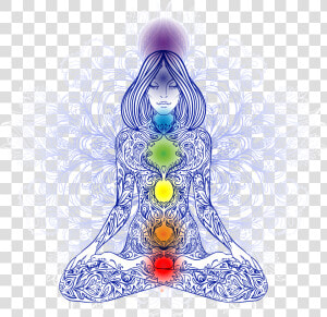 Chakra Meditation Lotus Position Woman Illustration   Chakra Balancing  HD Png Download