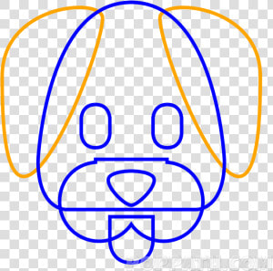 A Dog Emoji Shows That A Cute Dog Is Smiling With Its   Face Emoji How To Draw A Dog  HD Png Download