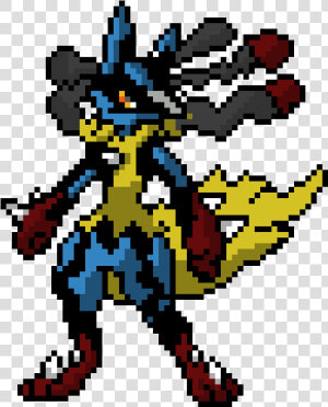 Lucario Pokemon Pixel Art   Png Download   Méga Lucario Pixel Art Lucario  Transparent Png