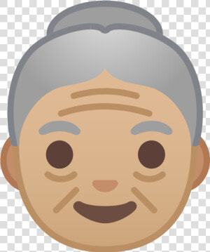 Old Woman Medium Light Skin Tone Icon   Old Woman Emoji  HD Png Download