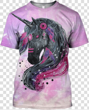 3d Unicorn In The Galaxy Background Full Print T Shirt   Easy Native American Painting  HD Png Download