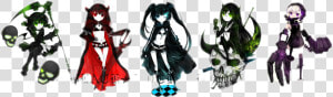  black Rock Shooter  black  rock  shooter  anime  kawaii   Black Rock Shooter All Girls  HD Png Download