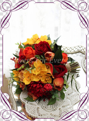 Silk Artificial Vibrant Colorful Red Yellow And Orange   Wedding Basket For Flower Girl  HD Png Download