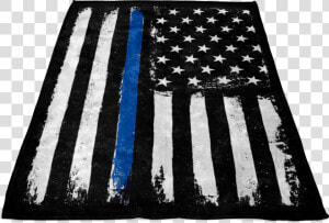 Distressed Thin Blue Line Stars And Stripes Fleece   Thin Blue Line Blanket  HD Png Download