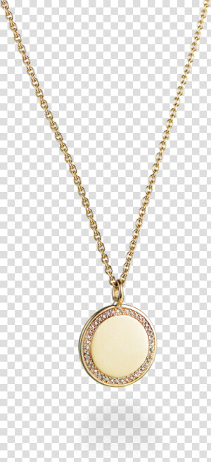 9ct Yellow Gold Diamond Set Round Pendant   Pendant  HD Png Download