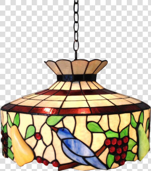 Lamp Clipart Lighting Fixture   Stained Glass Look Chandelier With Birds  HD Png Download