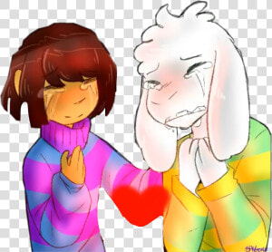  sad  undertale  asriel  frisk   Cartoon  HD Png Download