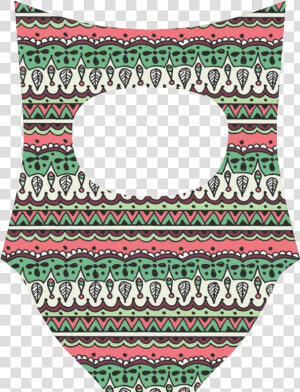 Green Bohemia Lines Strap Swimsuit   Circle  HD Png Download