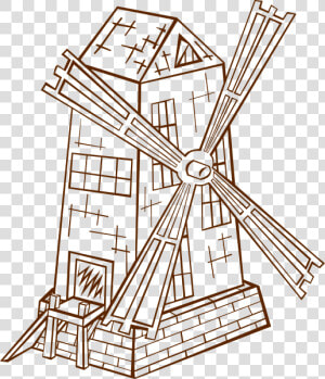 Middle Ages Mill Drawing  HD Png Download