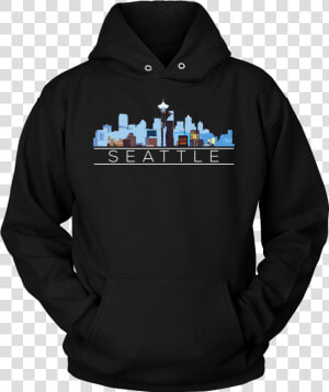 Seattle Washington Downtown City Skyline Souvenir Travel   Black Unisex Hoodie  HD Png Download