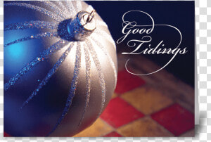 Elegant Silver Christmas Ornament Greeting Card   Christmas Card  HD Png Download