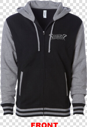 Sh Smokin Varsityhoodie Front   Zipper Hooded Varsity Jacket  HD Png Download