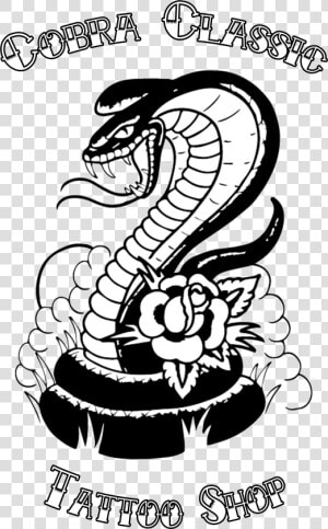 Cobra Classic Tattoo Tattoo Artist Clip Art   Classic Tattoo Snake Black And White  HD Png Download