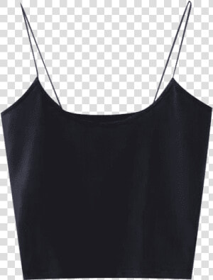 Spaghetti Strap Black Crop Top  HD Png Download