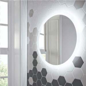 Illuminated Bathroom Mirror Round  HD Png Download