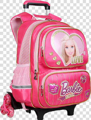 Barbie Trolley Bag Primary School Backpack Backpack   Hand Luggage  HD Png Download