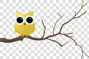 Yellow Owl Owls In Tree Clip Library Huge Freebie For   Tree Branch Png  Transparent Png