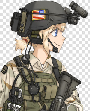 Soldier Mercenary Weapon Military Profession   Anime Operator Chan  HD Png Download