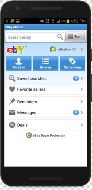 Ebay andro 1   6   Sign Out On Ebay App  HD Png Download