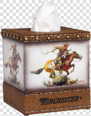 Winchester Horse  amp  Rider Tissue Box Cover W1214   Logo Winchester  HD Png Download