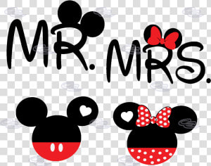 Mickey Minnie Mouse Head Mr Mrs With Big Ears   Minnie And Mickey Head  HD Png Download