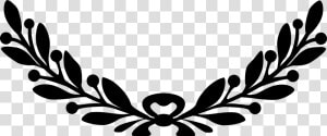 White Laurel Wreath Png   Black And White Laurel Flower  Transparent Png