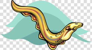 Vector Illustration Of Anguilliform Locomotion Marine   Eel Vector  HD Png Download