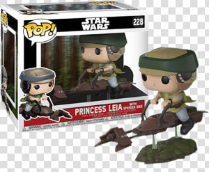 תמונה של Star Wars Princess Leia On Speeder Bike Dlx   Leia Speeder Bike Funko  HD Png Download