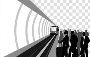 Train Rail Transport Rapid Transit Silhouette Illustration   Silhouette Train Station Clipart  HD Png Download