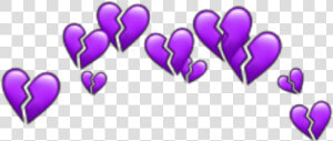  purple  heart  hearts  heartcrown  crown  heartbroken   Transparent Blue Heart Emoji  HD Png Download