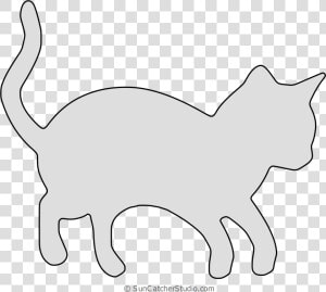 Cat Hunting Cat Silhouette  Pattern  Stencil   Asian  HD Png Download